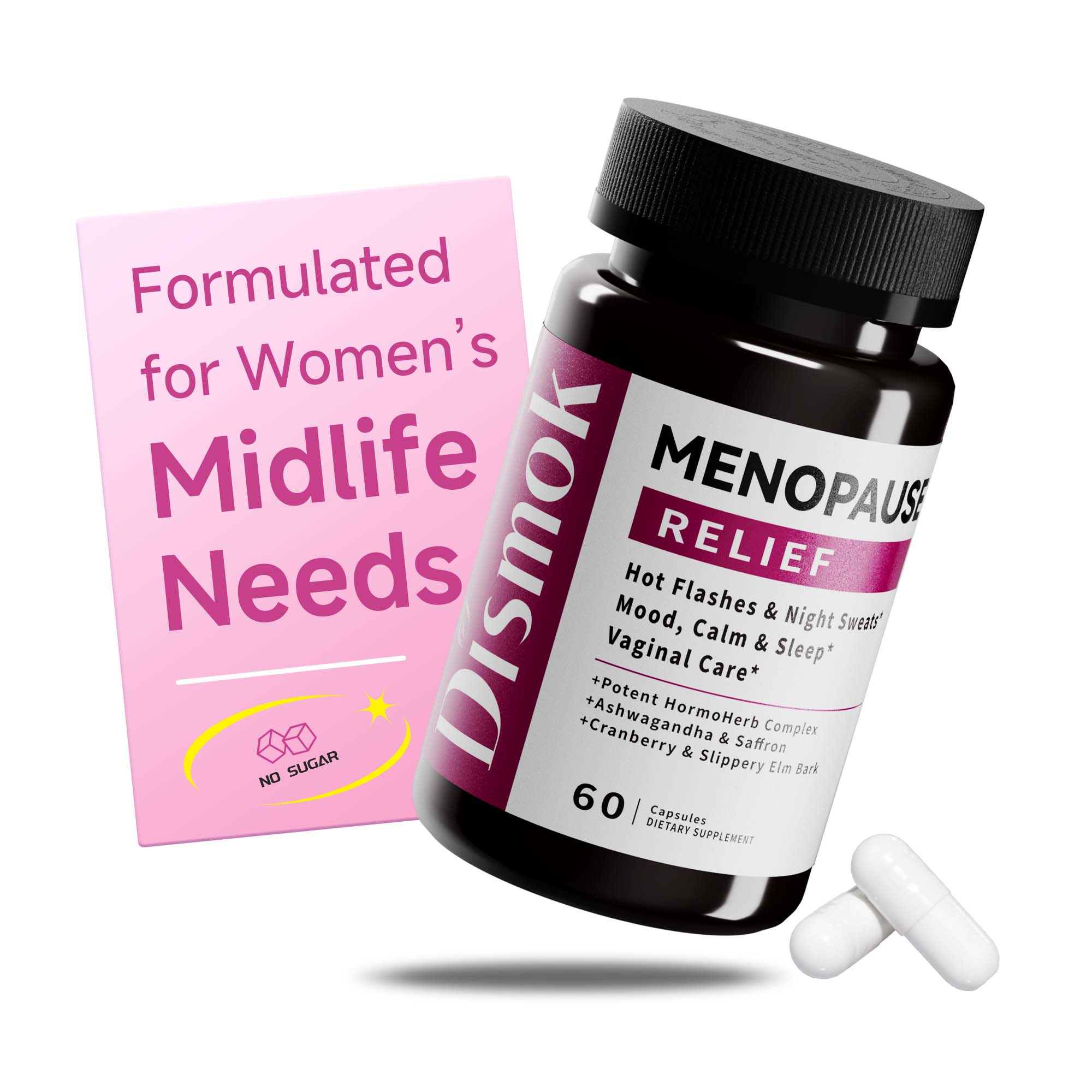 Menopause Supplements for Women - Hot Flash & Night Sweat Relief, Mood & Sleep Support, Feminine Comfort - Exclusive Perimenopause Formula, 3rd Party Lab Tested, Non-Hormonal, Drug-Free